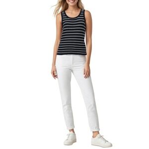 Three Dots Striped Sleeveless Knit Top Size Medium New with Tags